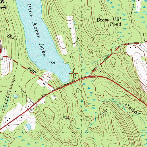 Topographic Map of Pine Acres Lake Dam, CT