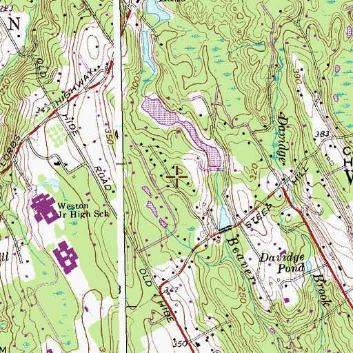 Topographic Map of Beaver Brook Pond Dam, CT