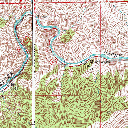 Topographic Map of Little Narrows, CO