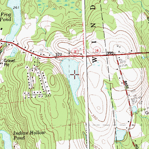 Topographic Map of Beaver Brook Pond, CT