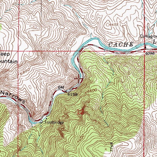 Topographic Map of Big Narrows, CO