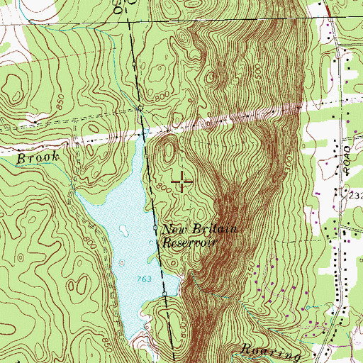 Topographic Map of New Britain Reservoir Dike, CT