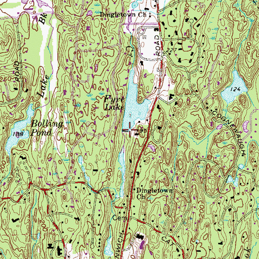 Topographic Map of Fyre Lake Dam, CT