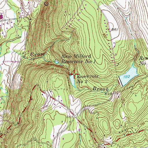 Topographic Map of New Milford Reservoir Number 2 Dam, CT