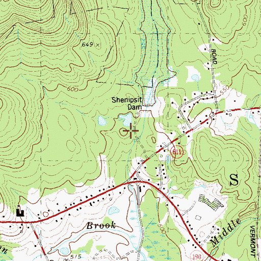 Topographic Map of Bradway Pond, CT