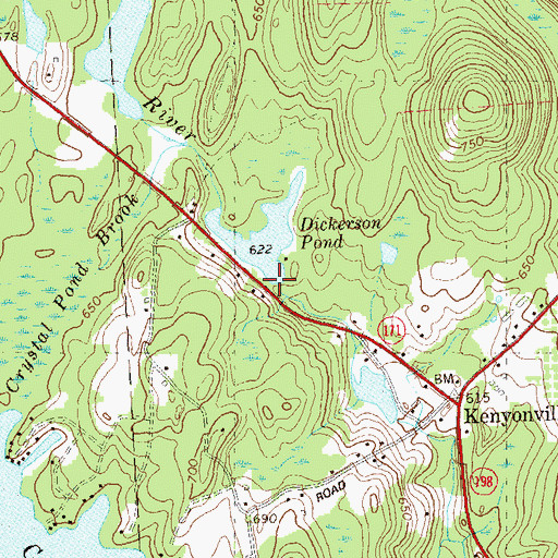 Topographic Map of Kenyon Pond Dam, CT