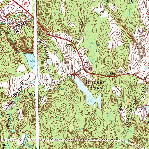 Topographic Map of Warner Pond Dam, CT