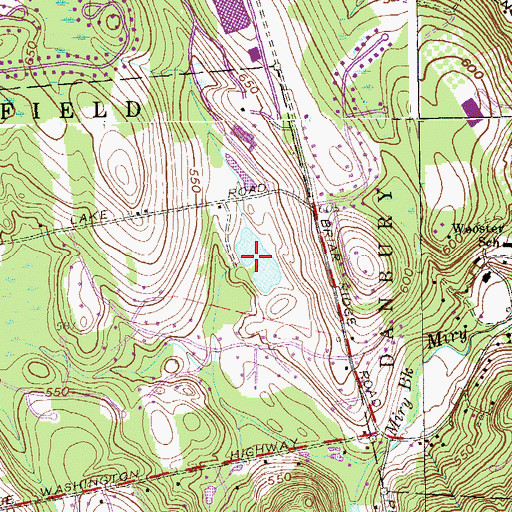 Topographic Map of Shadow Lake Dam, CT