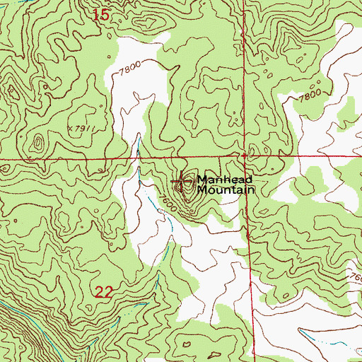 Topographic Map of Manhead Mountain, CO