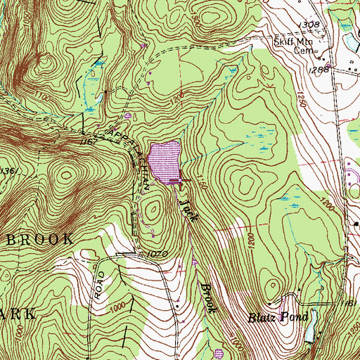 Topographic Map of Jordan Pond Dam, CT