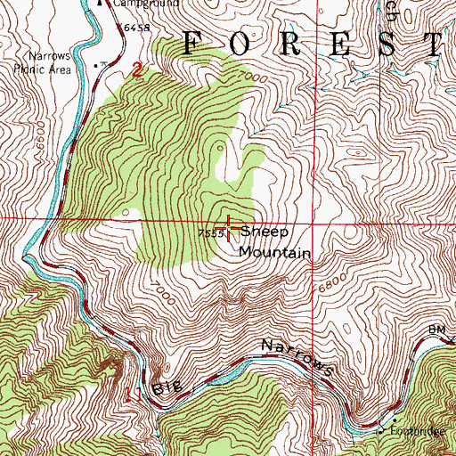 Topographic Map of Sheep Mountain, CO