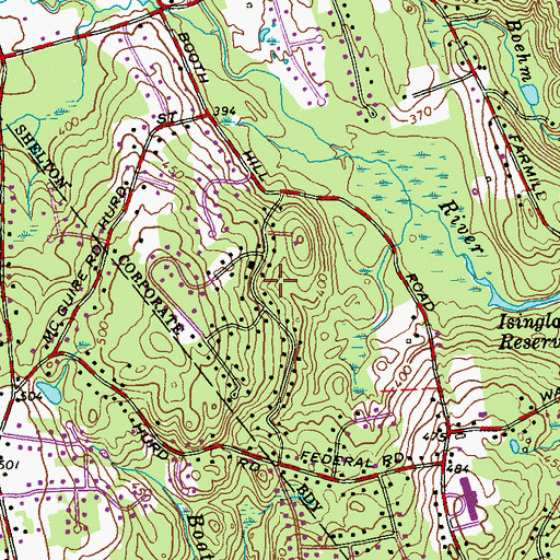 Topographic Map of Bantam Pond, CT