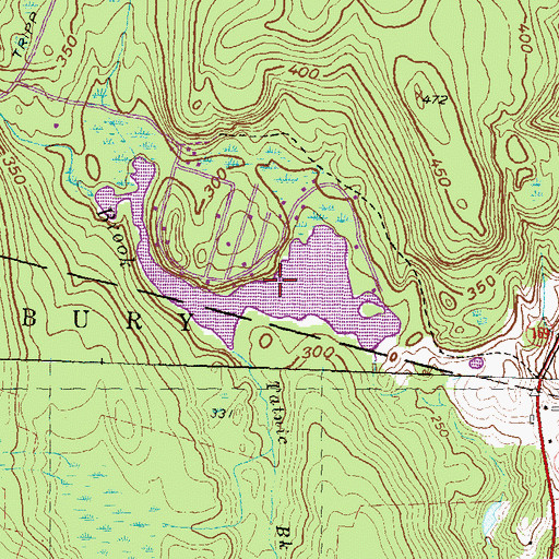 Topographic Map of Paradise Lake, CT