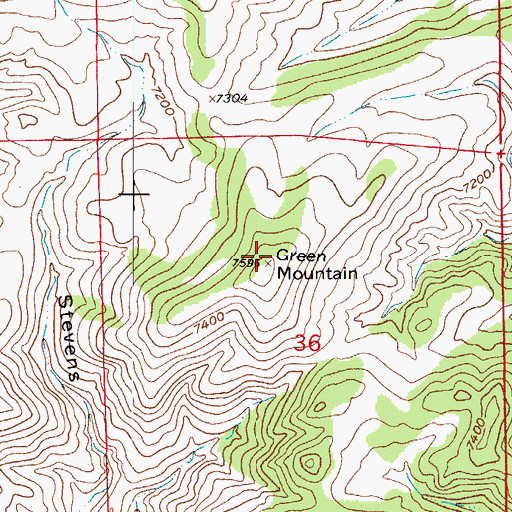 Topographic Map of Green Mountain, CO