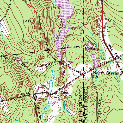 Topographic Map of Ross Management Area Pond Dam, CT