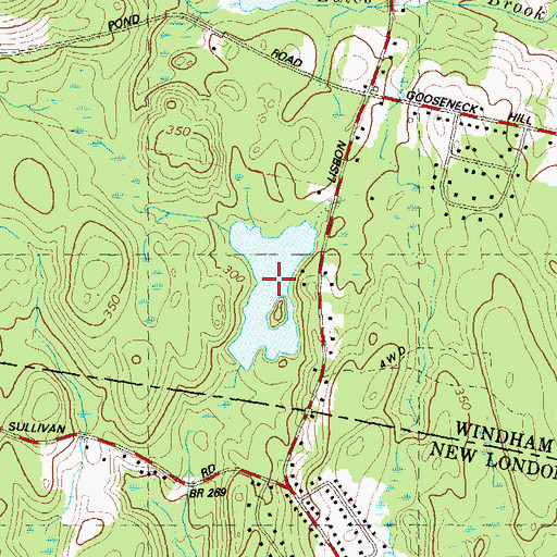 Topographic Map of Lisbon Pond, CT