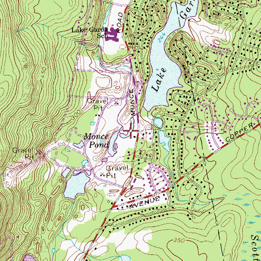 Topographic Map of Monce Pond Dam, CT