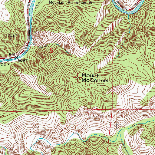 Topographic Map of Mount McConnel, CO