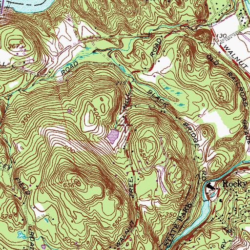 Topographic Map of Walnut Hill Pond Dam, CT