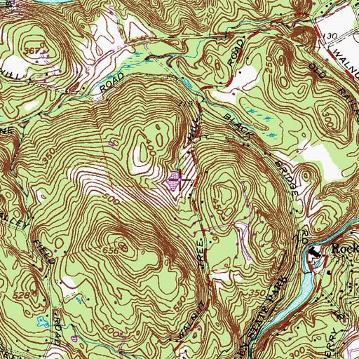 Topographic Map of Walnut Hill Pond, CT