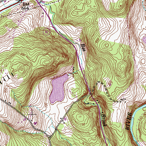Topographic Map of Quist Pond Dam, CT