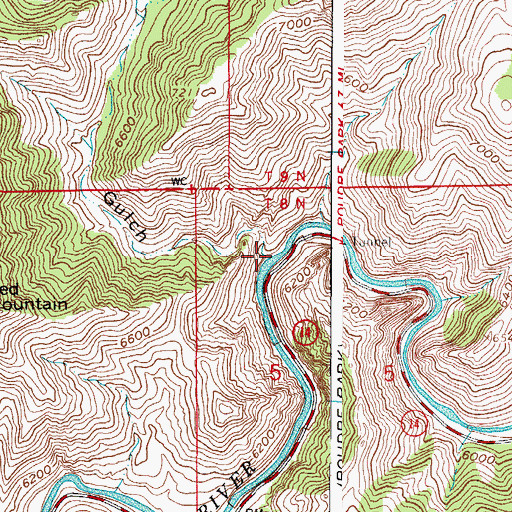 Topographic Map of Cedar Gulch, CO