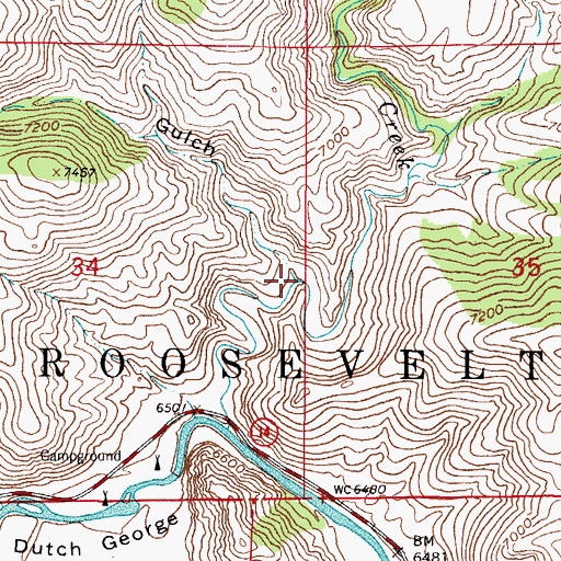 Topographic Map of Trail Gulch, CO