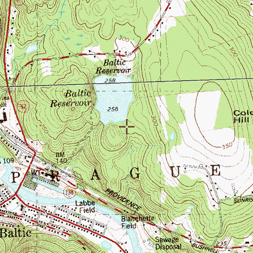Topographic Map of Baltic Reservoir Dam Number 2, CT