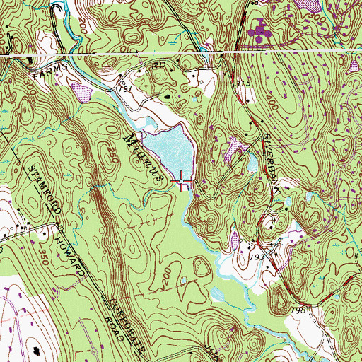 Topographic Map of Upper Mianus Pond Dam, CT