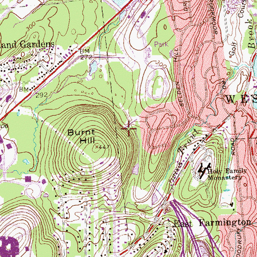 Topographic Map of South Reservoir Dike, CT
