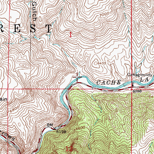 Topographic Map of Stevens Gulch, CO
