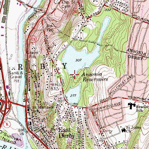 Topographic Map of Lake Housatonic Dike, CT