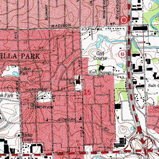 Topographic Map of John E Albright Middle School, IL