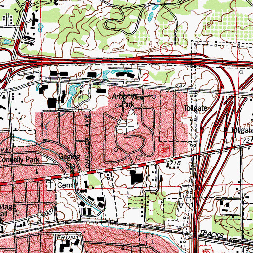 Topographic Map of Arbor View Park, IL