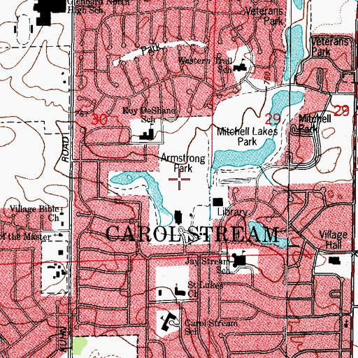 Topographic Map of Armstrong Park, IL