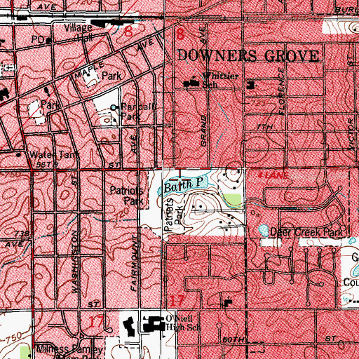 Topographic Map of Barth Pond, IL