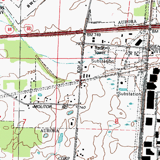 Topographic Map of Batavia Junction, IL