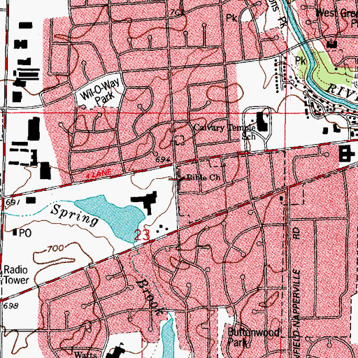 Topographic Map of Bible Baptist Church, IL