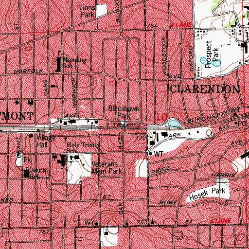 Topographic Map of Blackhawk Park, IL