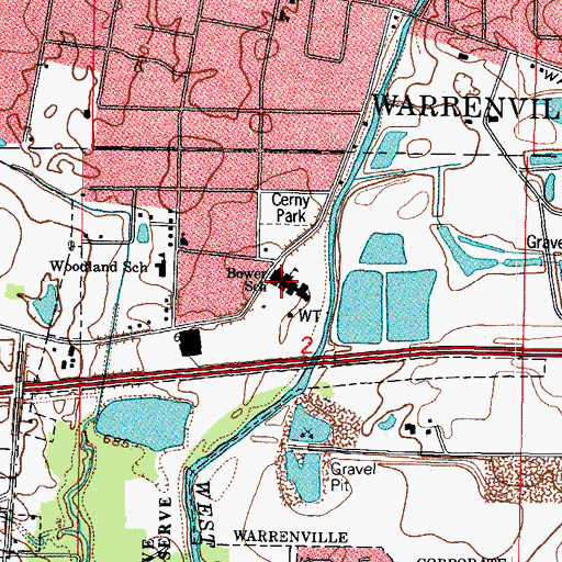 Topographic Map of Bower Elementary School, IL