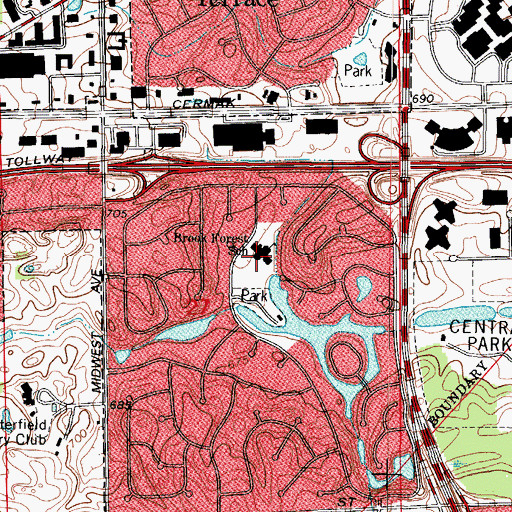 Topographic Map of Brook Forest Elementary School, IL