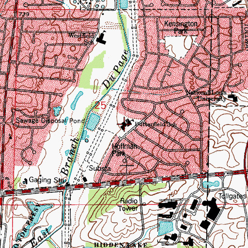 Topographic Map of Butterfield Elementary School, IL