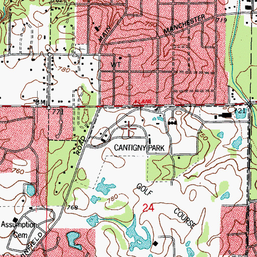 Topographic Map of Cantighy Park, IL