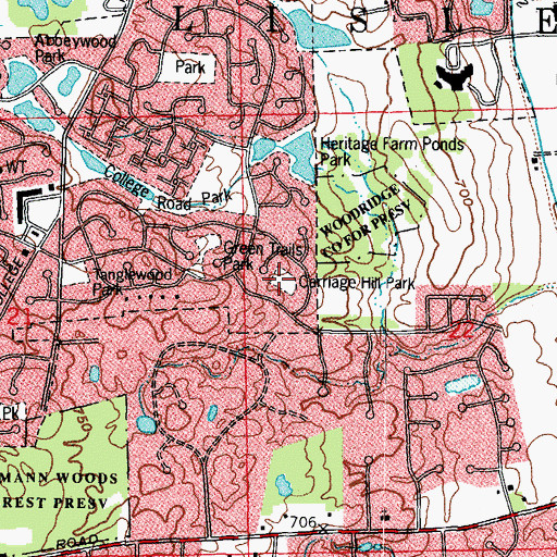 Topographic Map of Carriage Hill Park, IL