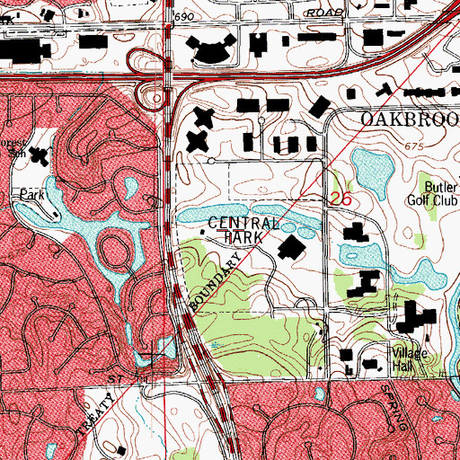 Topographic Map of Central Park, IL