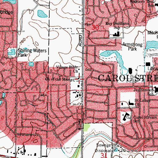 Topographic Map of Church of the Master, IL