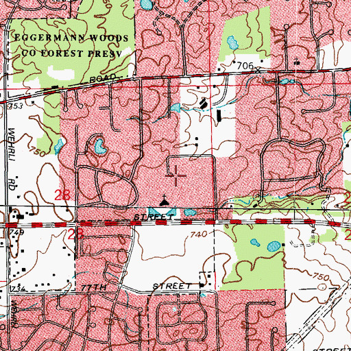 Topographic Map of College Road Park, IL