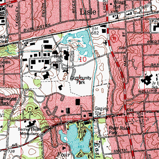 Topographic Map of Community Park, IL