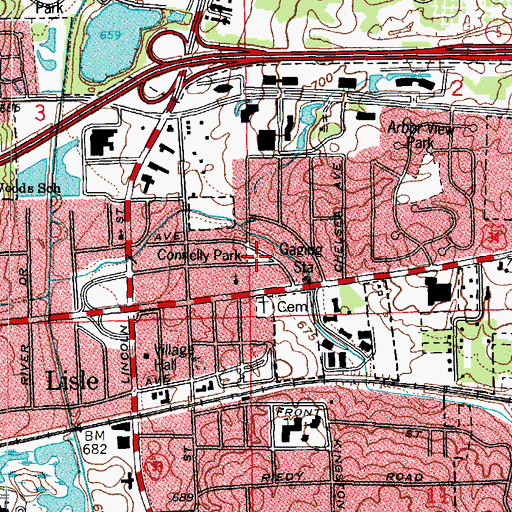 Topographic Map of Connelly Park, IL