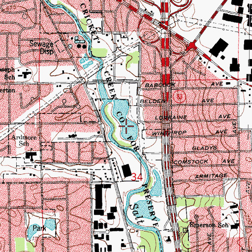 Topographic Map of Cricket Creek County Forest Preserve, IL